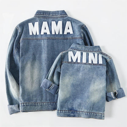 mama + mini matching denim jackets - basil boutique