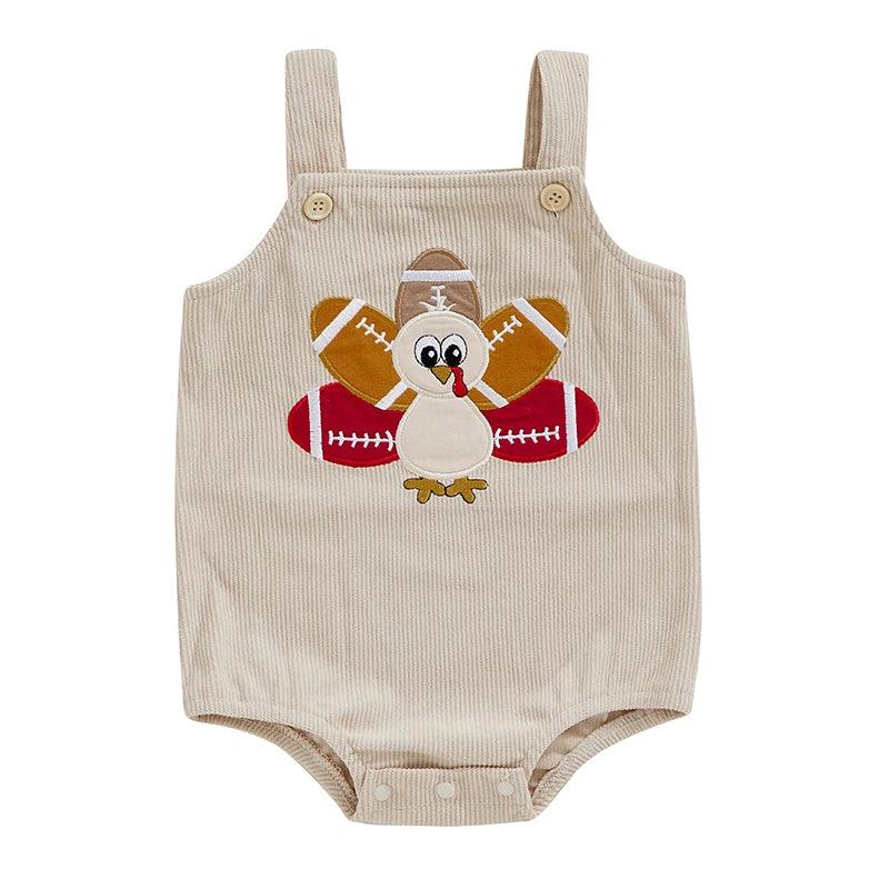 football turkey overall onesie - basil boutique