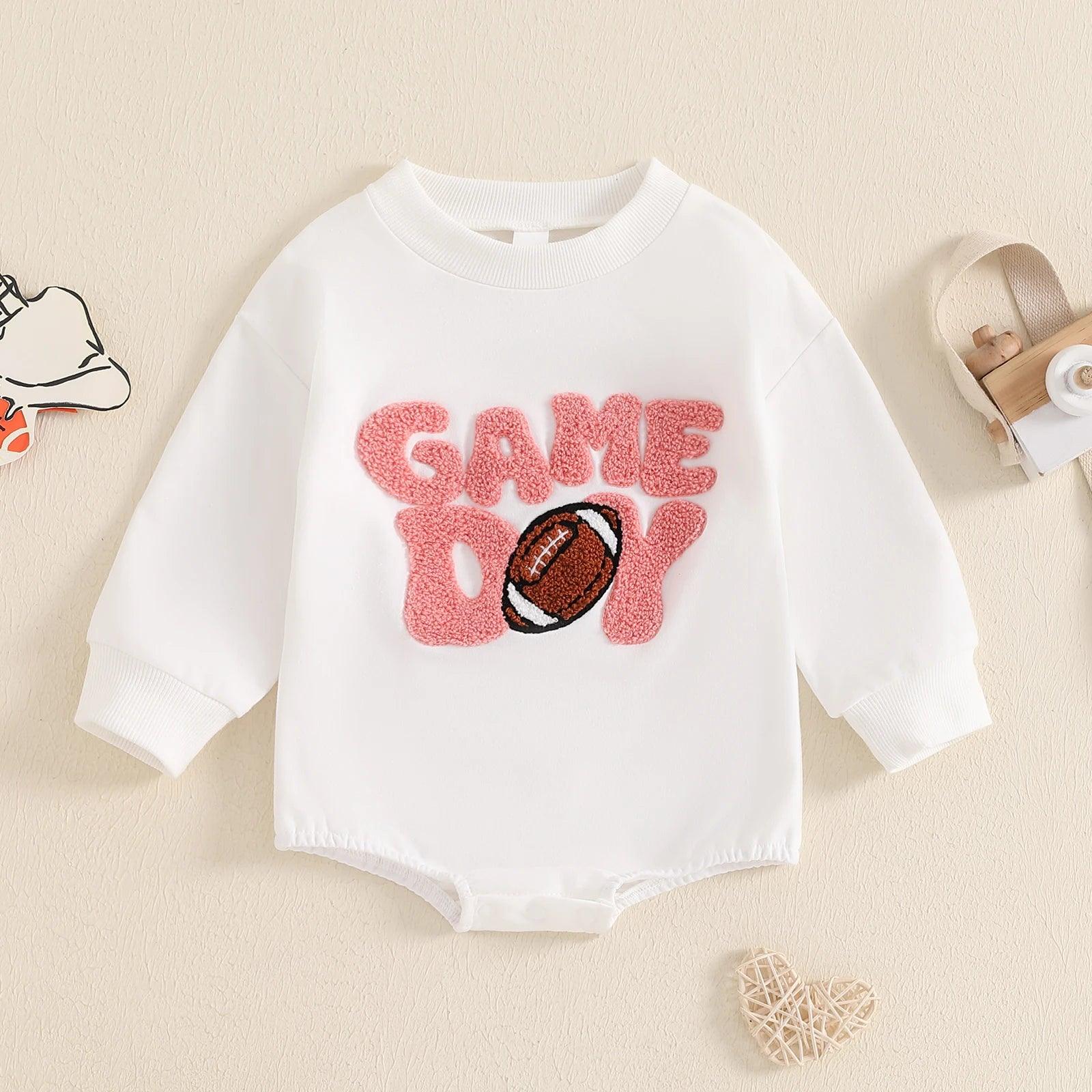 game day football retro onesie - basil boutique