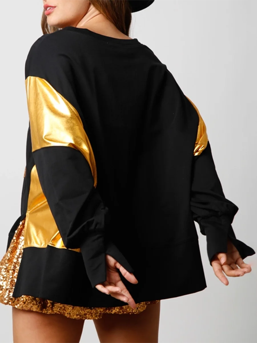 christmas cowgirl sequin crew sweater