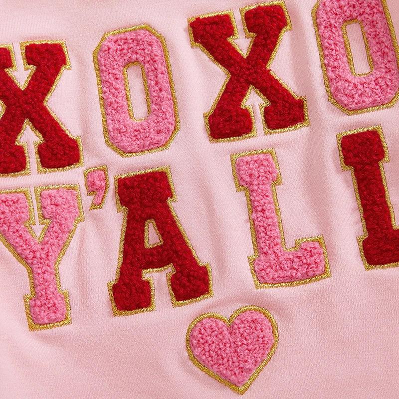 xoxo y'all kids crew sweatshirt