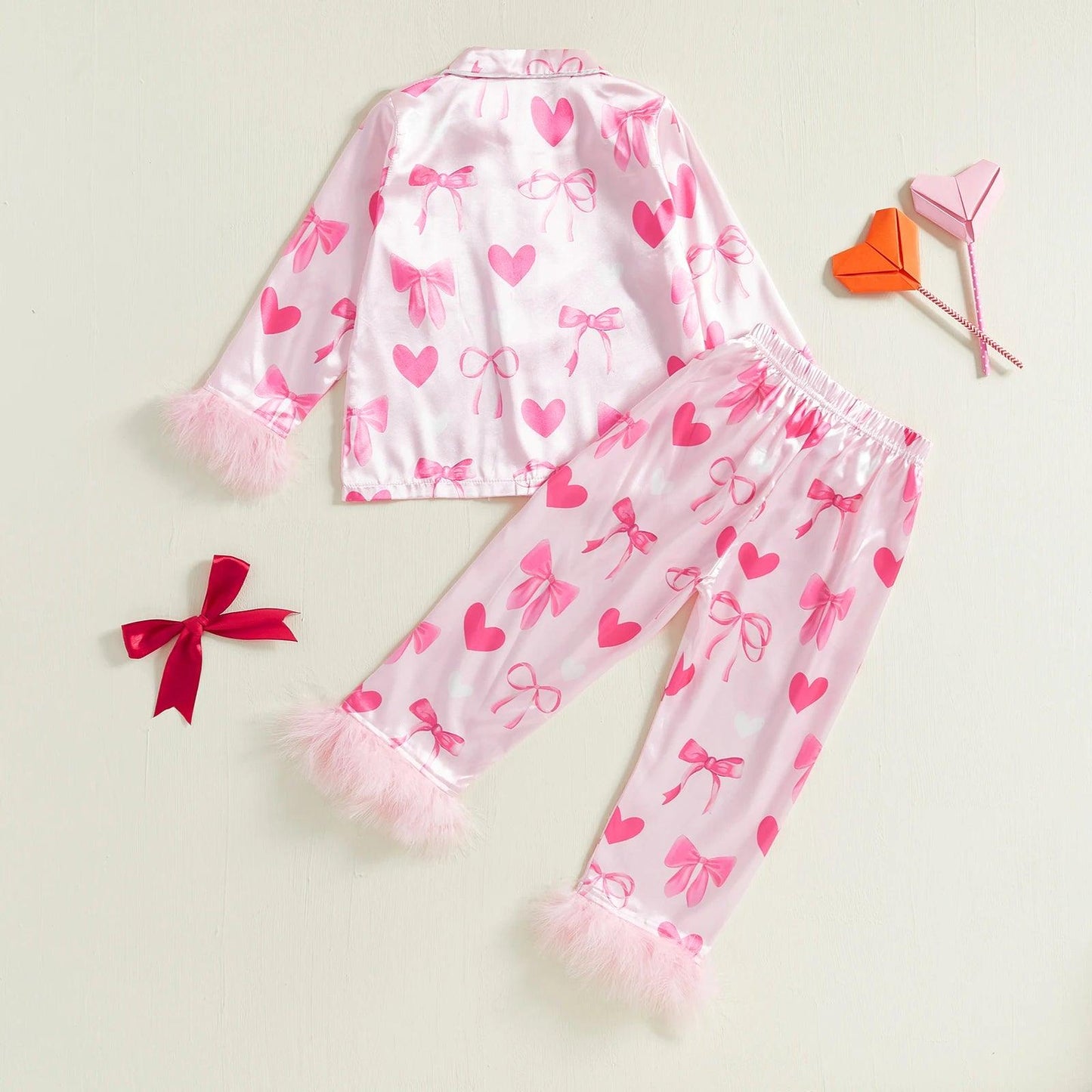 sweet valentine kids pajamas - basil boutique