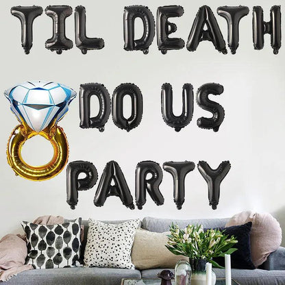 til death do us party balloon banner - basil boutique