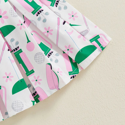 golf polo tank top + pleated skirt kids outfits