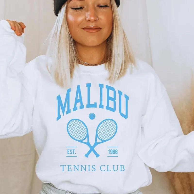 malibu tennis club crew sweatshirt - basil boutique