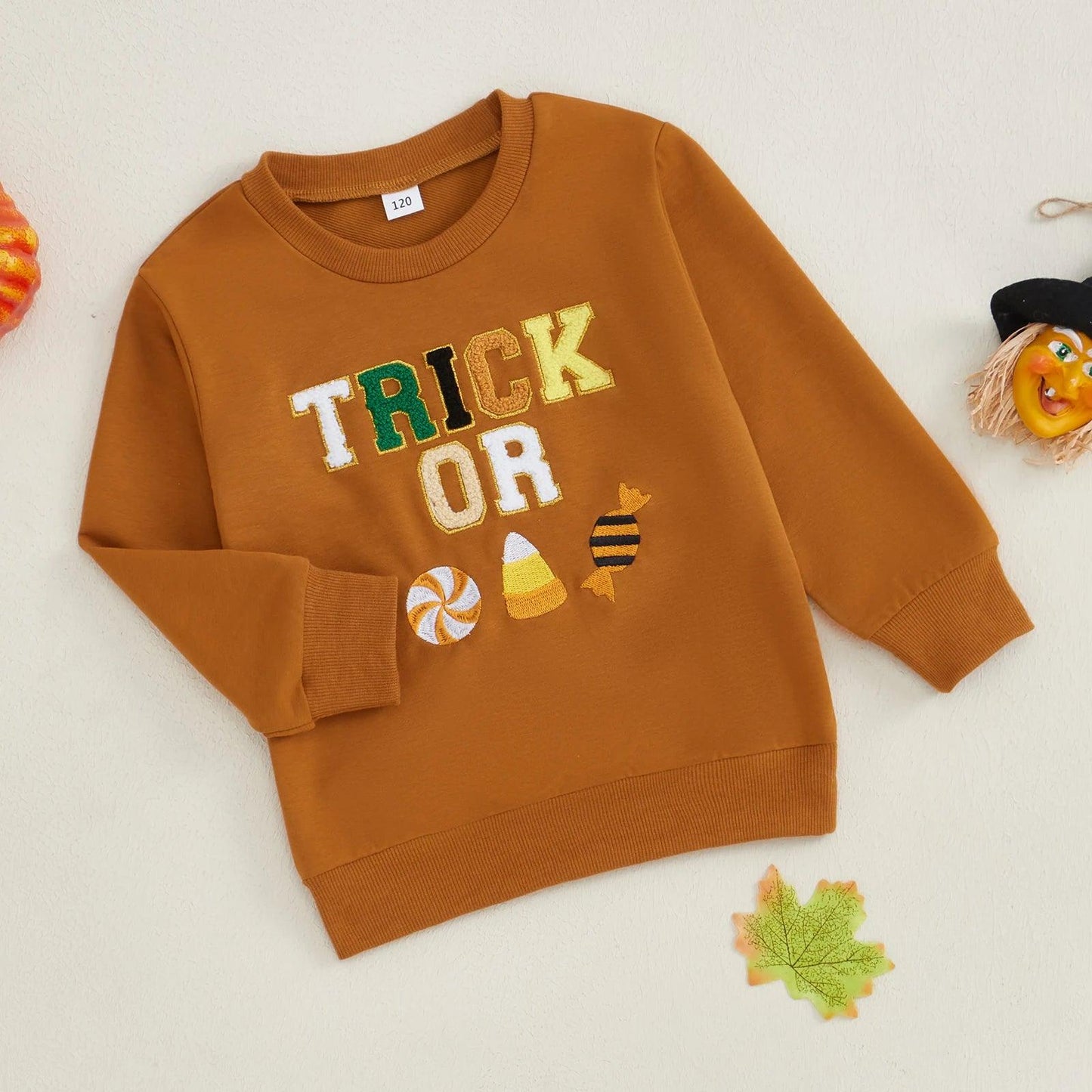 trick-or-treat kids crew sweatshirt - basil boutique