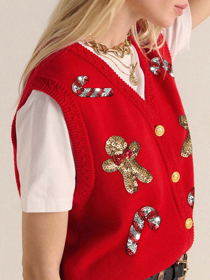 christmas sequin vest