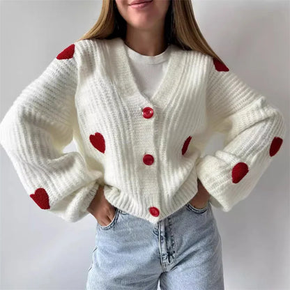 valentine's day knit cardigan
