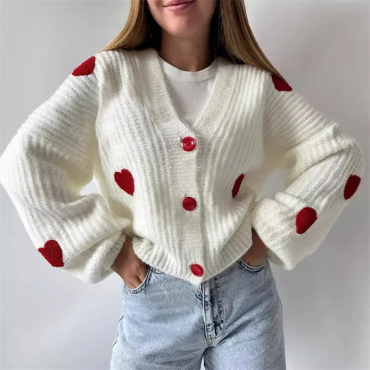 valentine's day knit cardigan