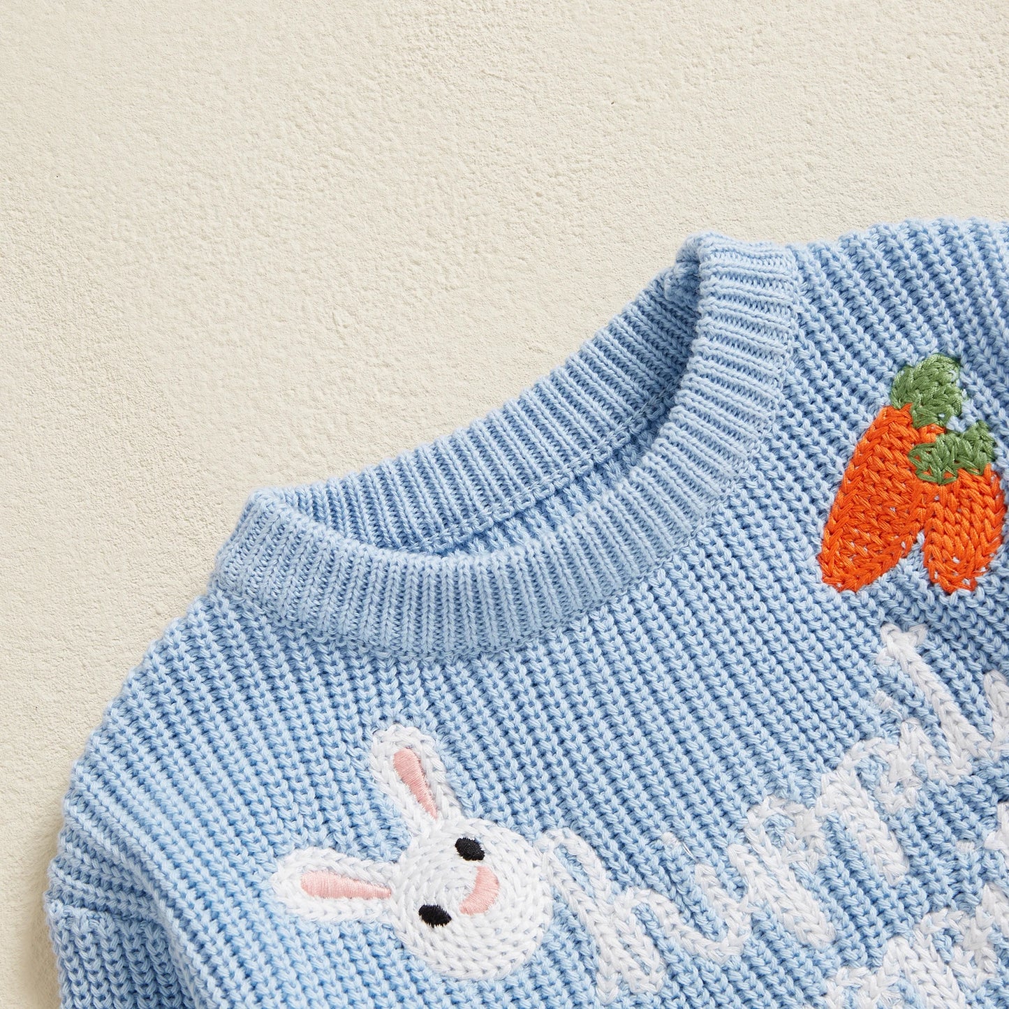hippity hoppity knit kids crew sweater