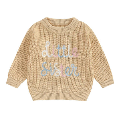 little sister pastel ombre knit kids sweater - basil boutique