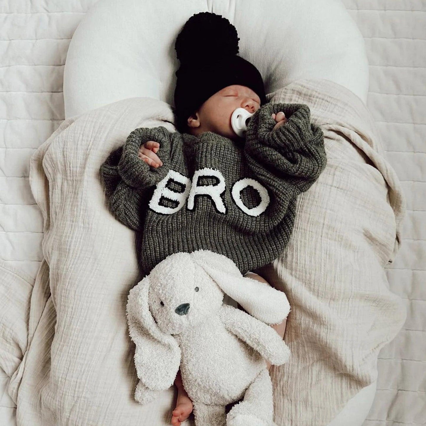 bro knit kids crew sweater - basil boutique