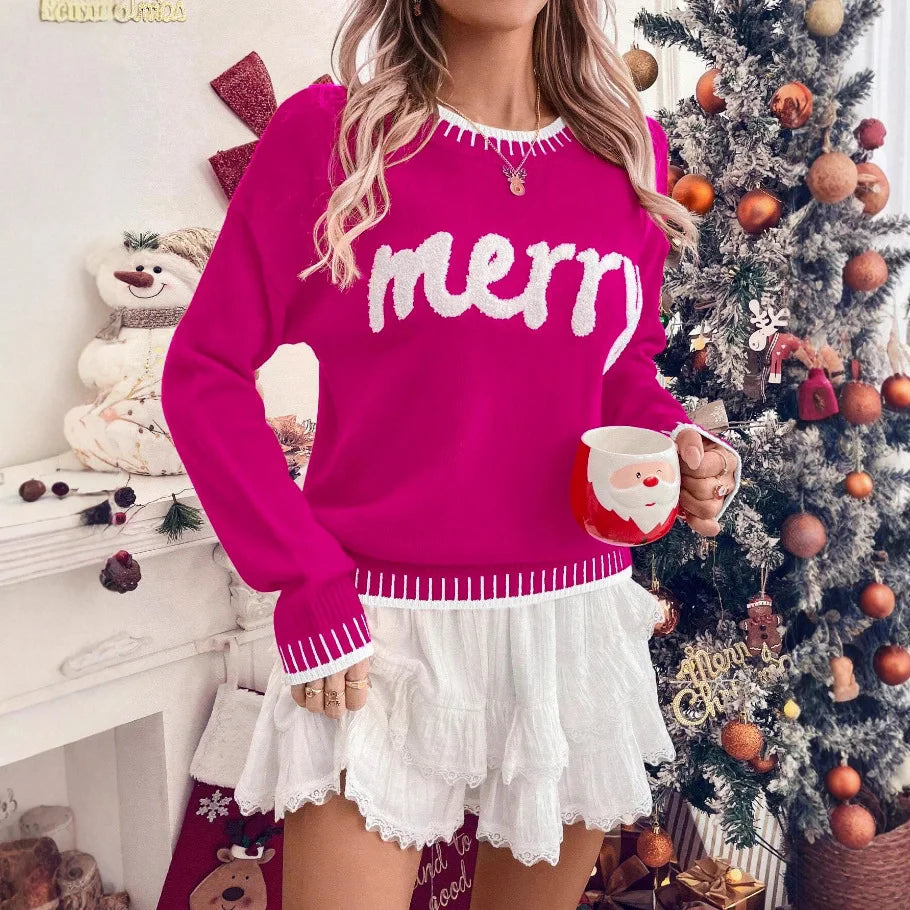 merry knit crew sweater