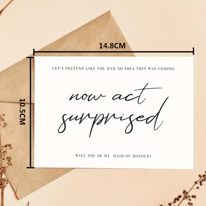 now act surprised bridal party proposal cards - basil boutique