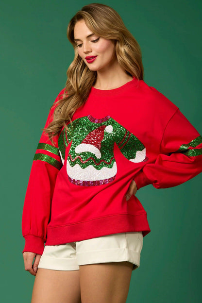 ugly sequin crew sweaters - basil boutique