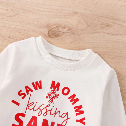 i saw mommy kissing santa claus kids outfit - basil boutique