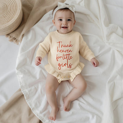 thank heaven for little girls ruffle onesie
