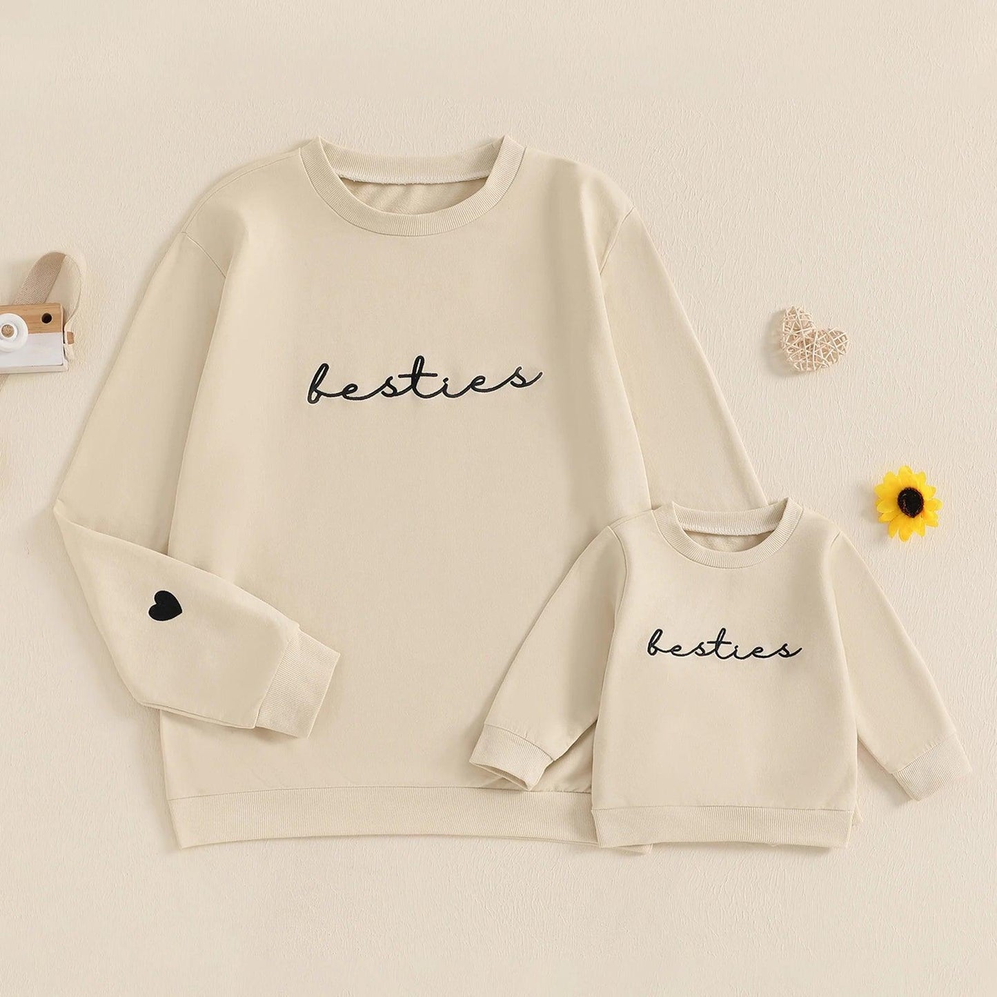 mama + mini bestie matching crew sweatshirts