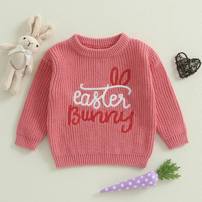 easter bunny knit kids crew sweater