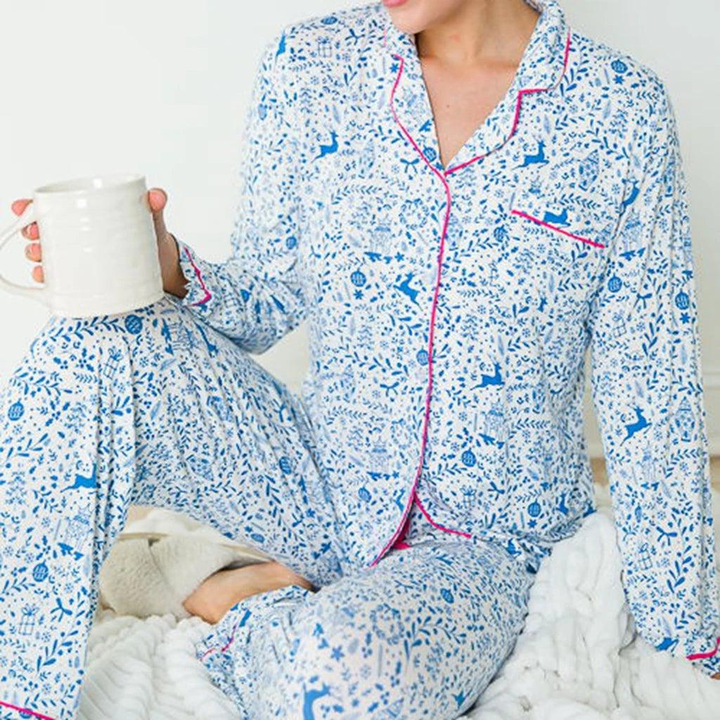 sleigh all the way pajamas - basil boutique