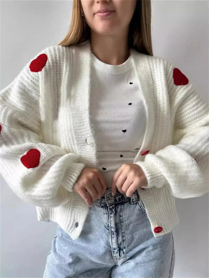 valentine's day knit cardigan