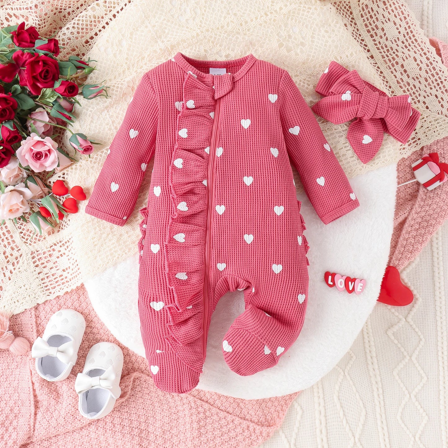 heart ruffle onesie
