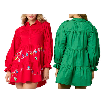 christmas lights sequin dress