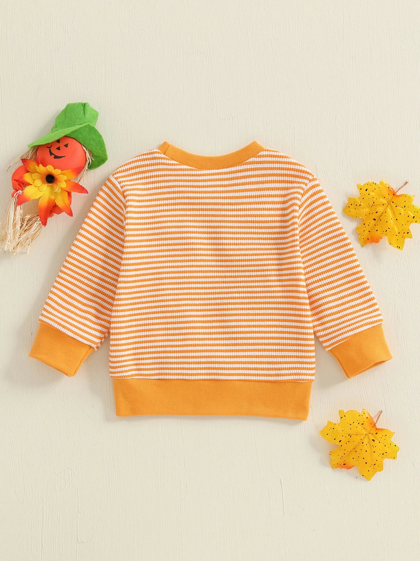 ghost + pumpkin striped kids outfits