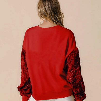 candy cane lane sequin crew sweater