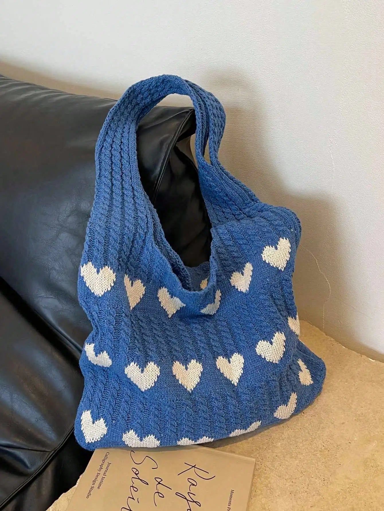 heart crochet handbag