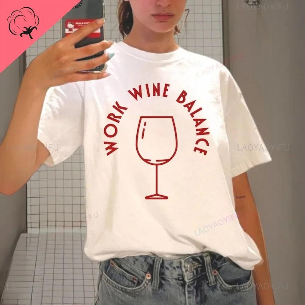 work wine balance t-shirt - basil boutique