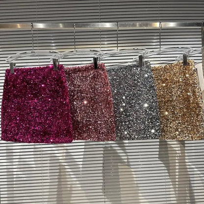 fashion sequin mini skirt - basil boutique