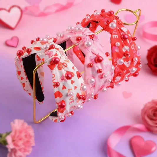 love + pearls headband