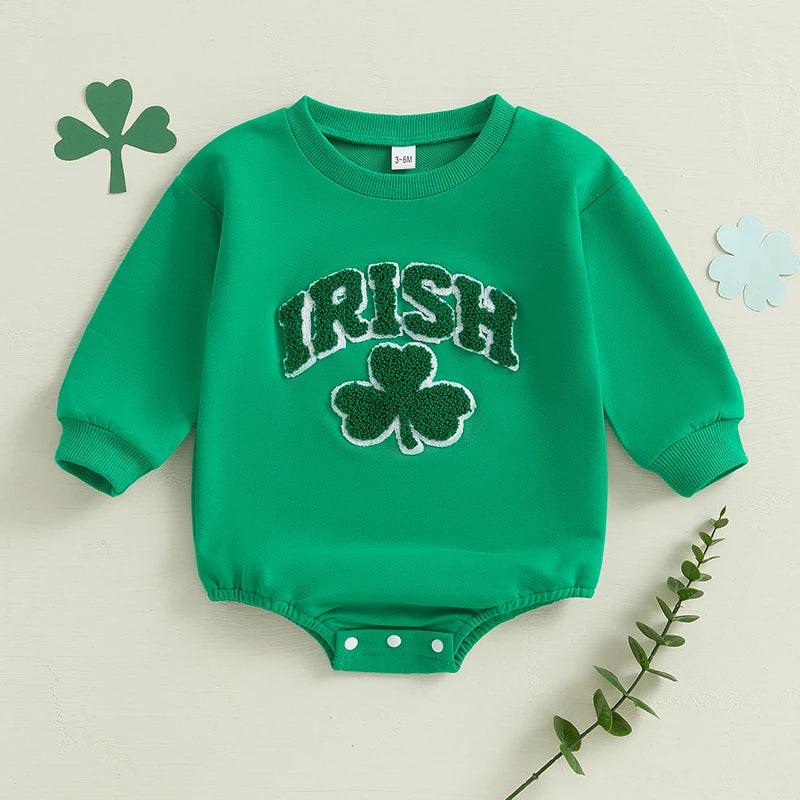 irish shamrock kids onesie