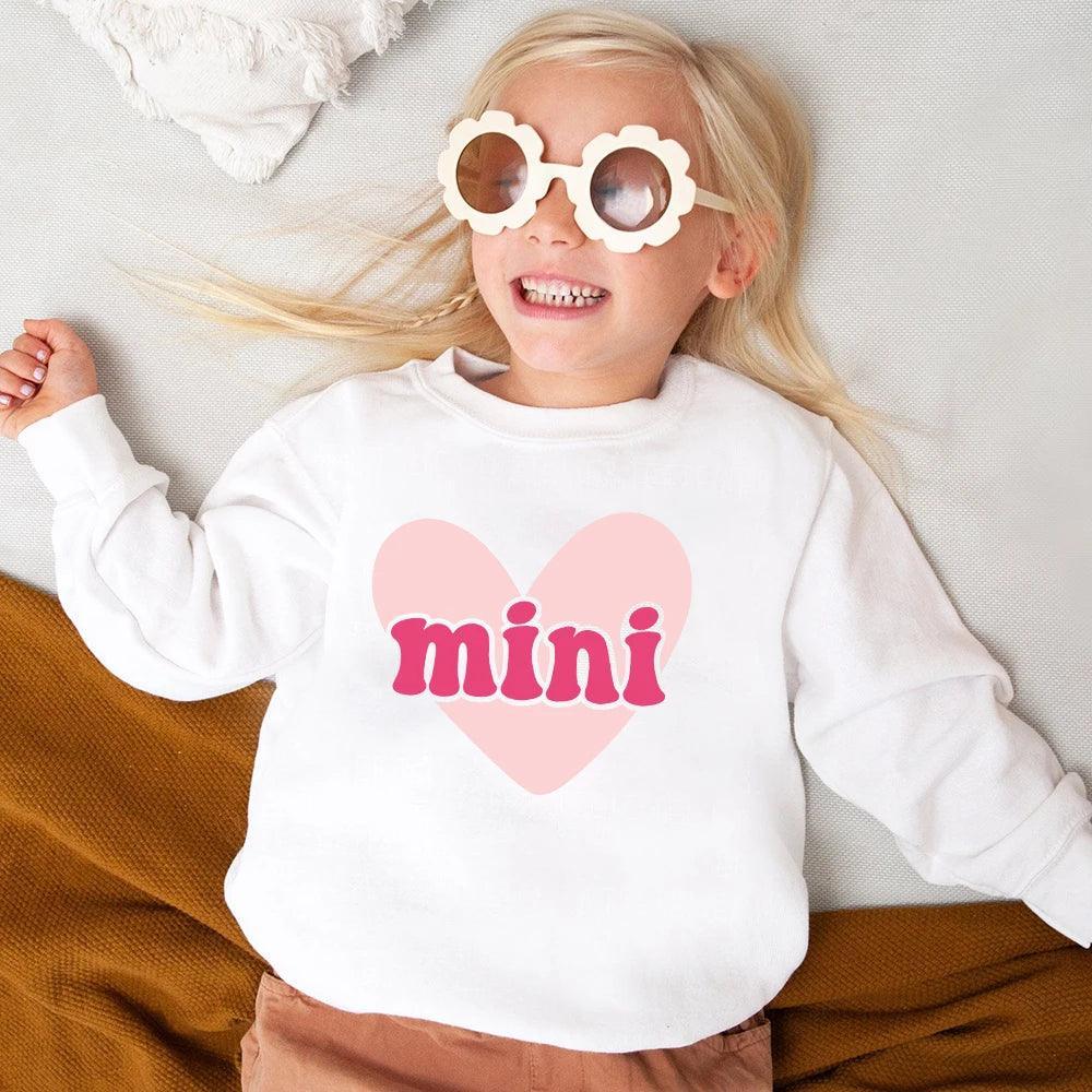 mama + mini valentine matching crew sweatshirts