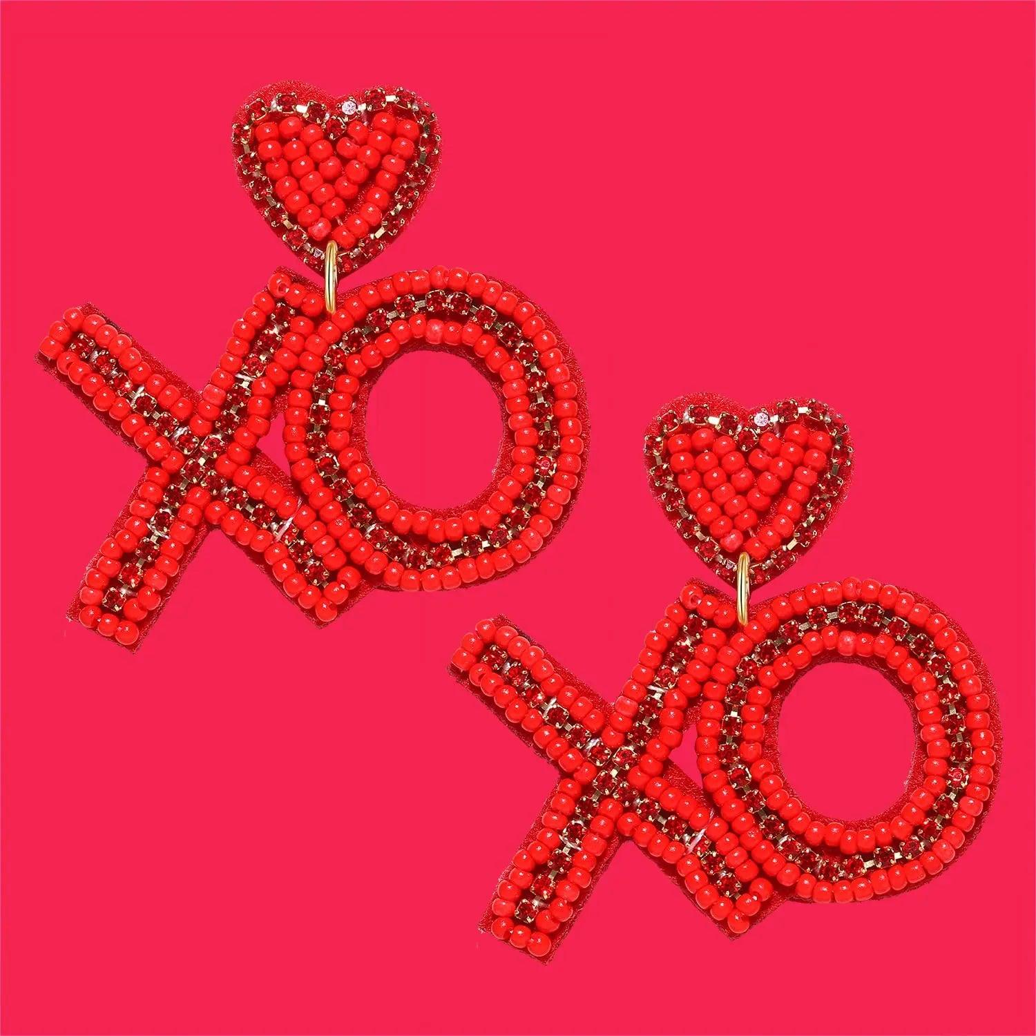 xo beaded earrings - basil boutique