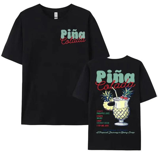 piña colada cartoon cocktail t-shirt - basil boutique