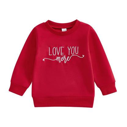 valentine's day kids crew sweatshirts