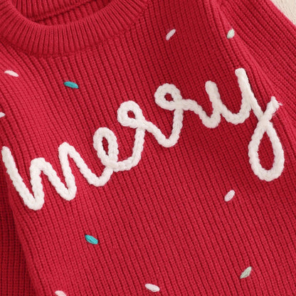 merry knit kids sweater - basil boutique