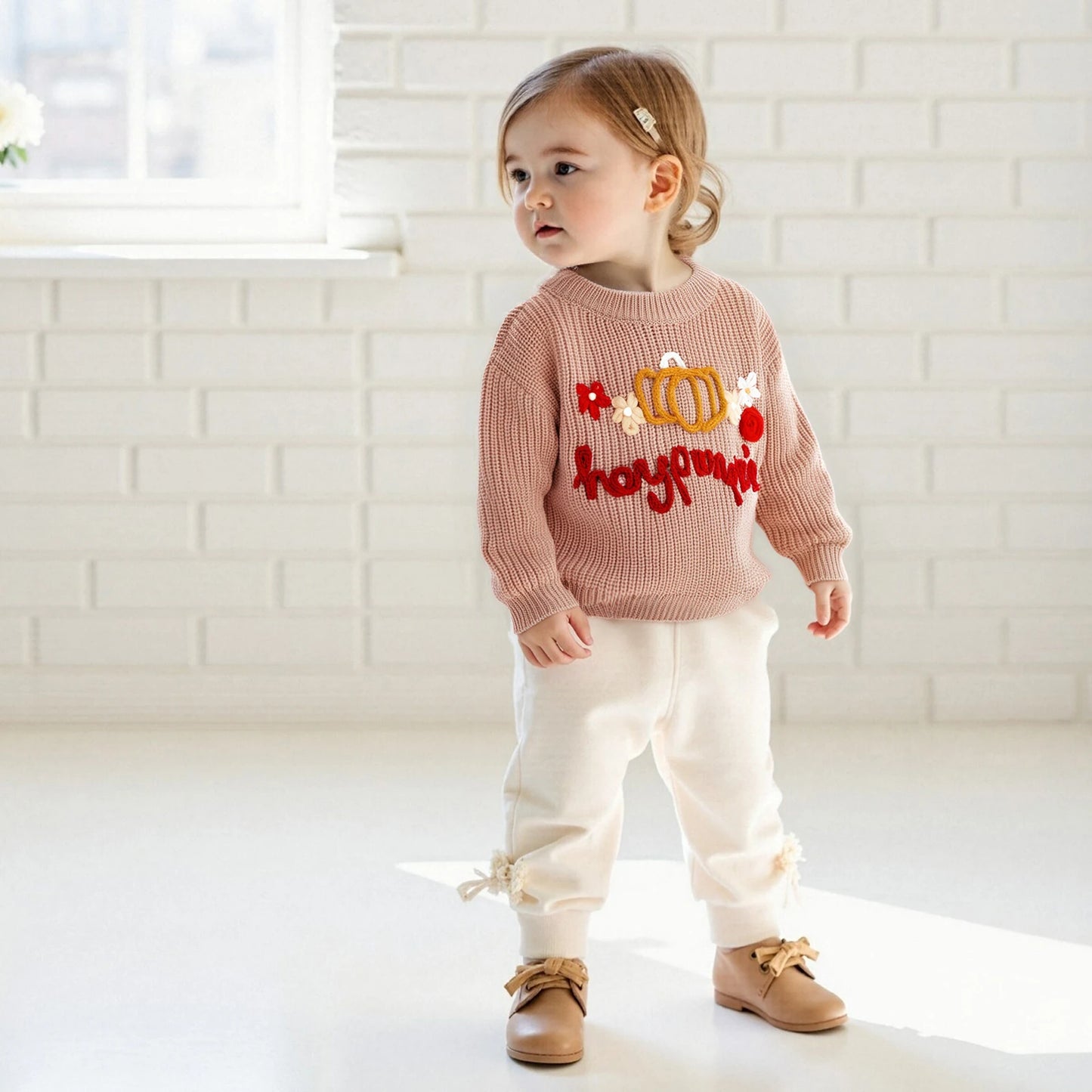 hey pumpkin kids crew sweater