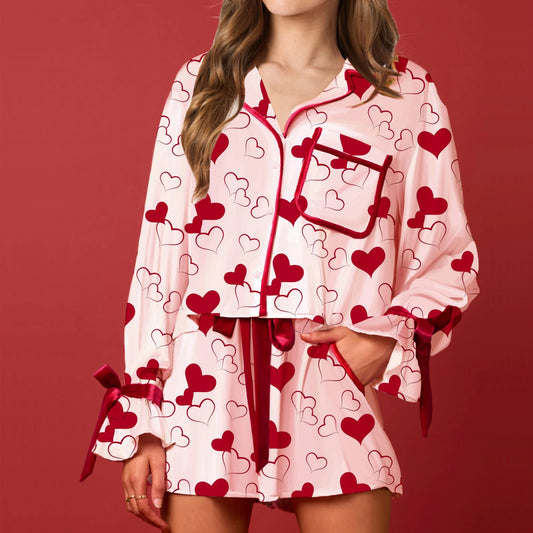 valentine's day bow pajamas