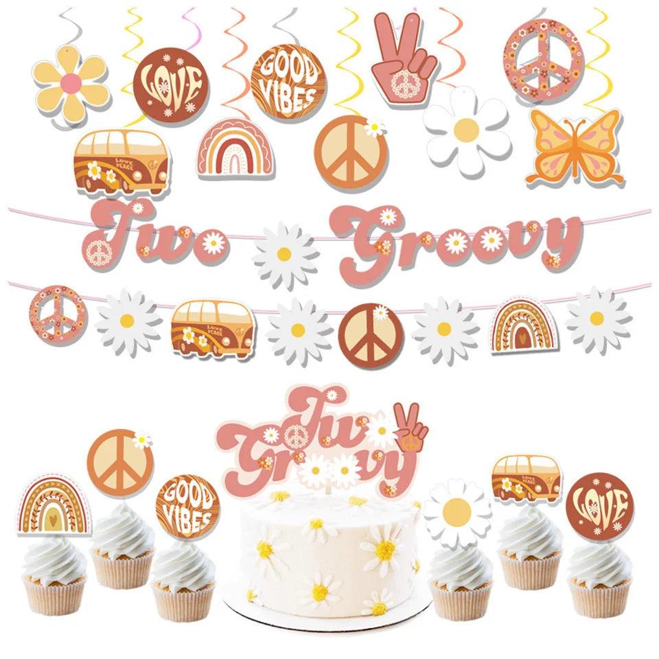 stay groovy birthday decoration set