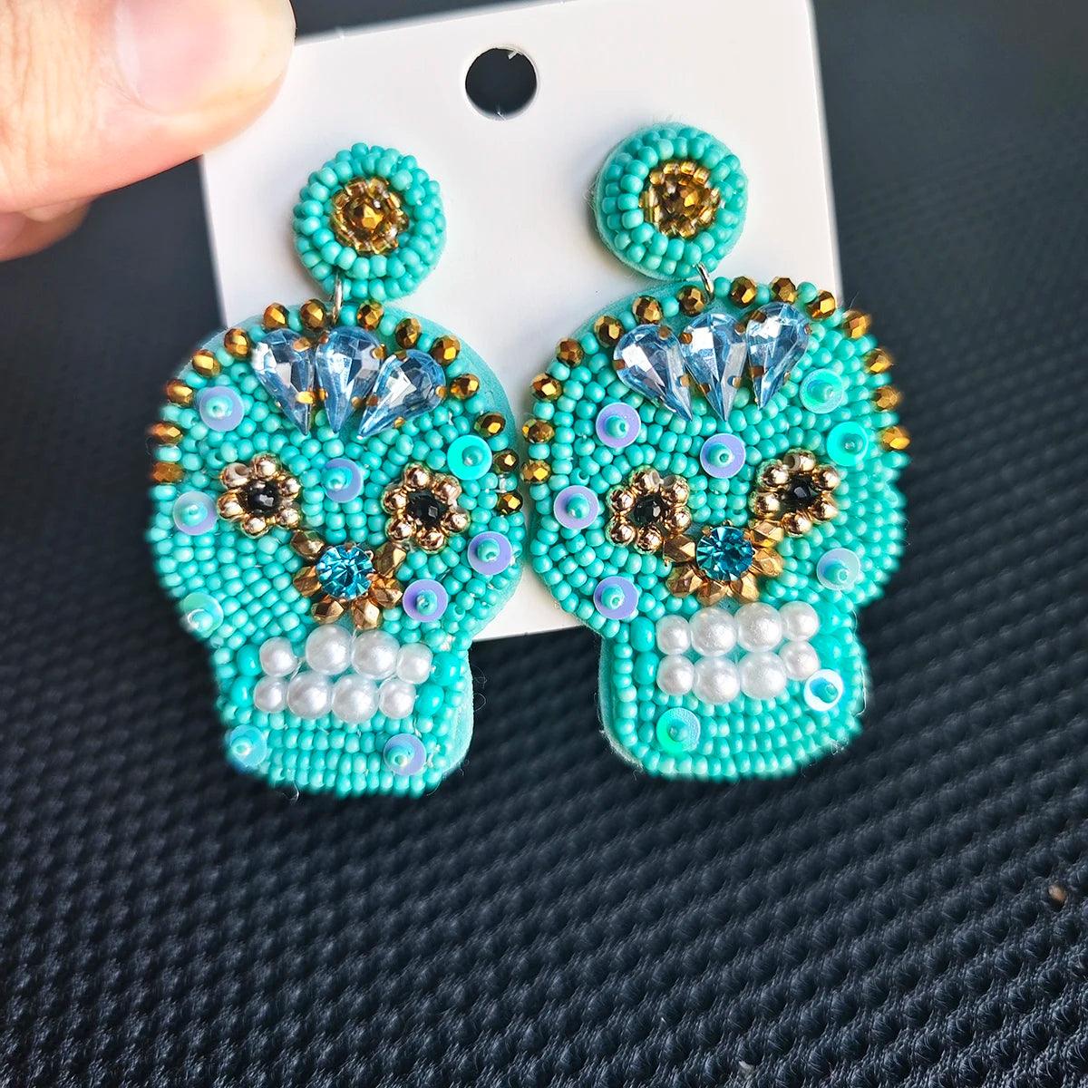 halloween beaded earrings - basil boutique