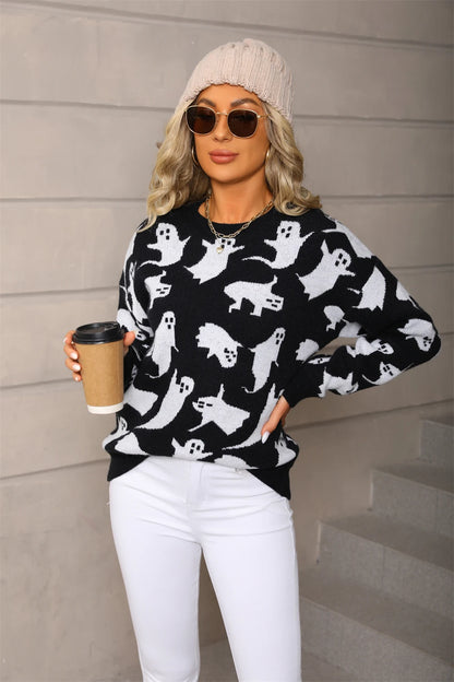 ghostly cute crew sweater