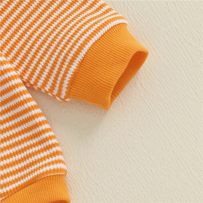 spooky season striped kids onesies