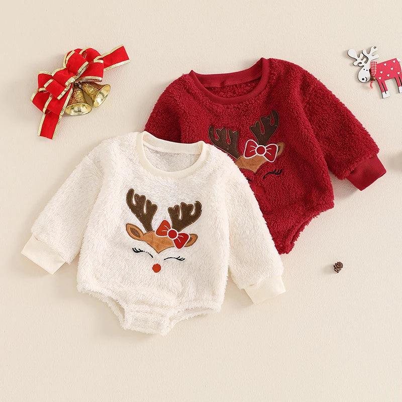 rudolf the red nose reindeer onesie - basil boutique