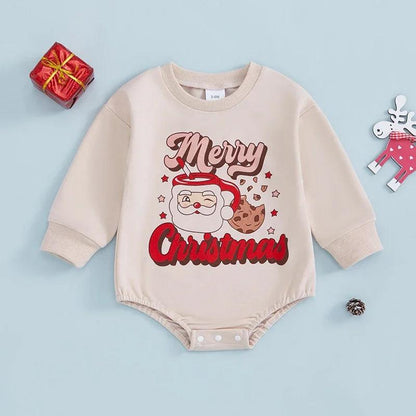 merry christmas retro onesie - basil boutique