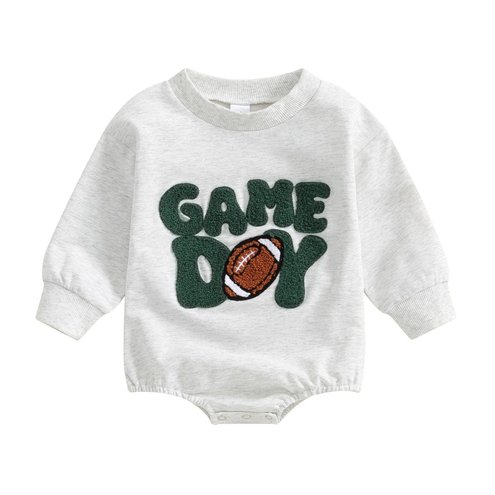 game day football retro onesie - basil boutique