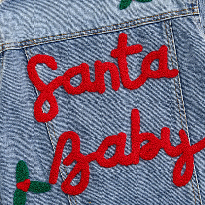 santa baby kids denim jacket