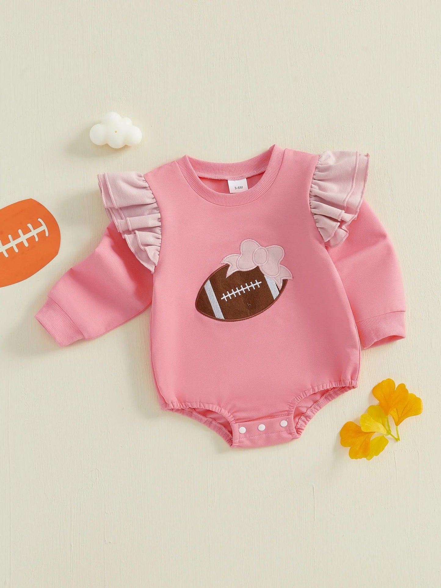 football ruffle onesie